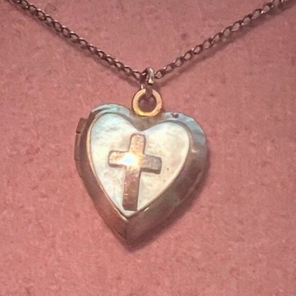 Cross in a Heart Necklace - Picture 1 of 1